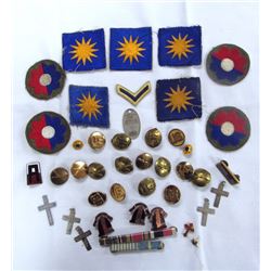 WWII & KOREAN WAR ERA PATCHES,UNIT CRESTS,RIBBON