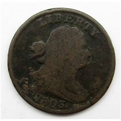 1803 DRAPED BUST HALF CENT G/VG