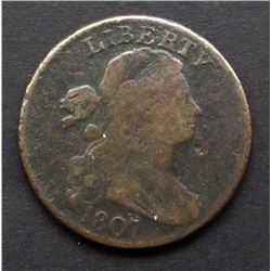 1807 ROTATED DIE 180° DRAPPED BUST LG CENT