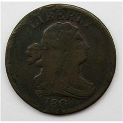 1808 DRAPED BUST HALF CENT VG