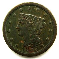 1853 HALF CENT FINE