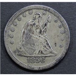 1856 SEATED QUARTER- F/VF