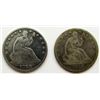 Image 1 : 2-1858-O SEATED HALF DOLLARS VG/F