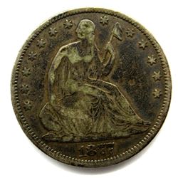 1877 SEATED HALF DOLLAR VF