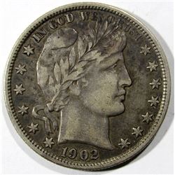 1902 BARBER HALF DOLLAR XF