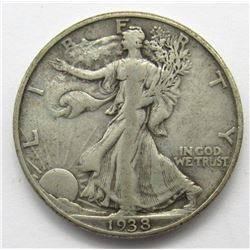 1938-D WALKING LIBERTY HALF FINE/VF