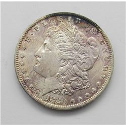 1880-O MORGAN DOLLAR TONED OBV UNC