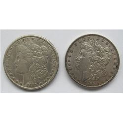 1885 & 1885-O MORGAN DOLLARS VG & F