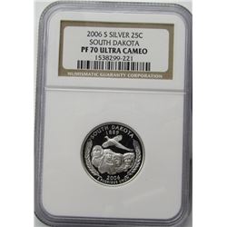 2006-S SILVER QTR NGC PF 70 UC