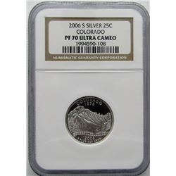 2006-S SILVER QTR NGC PF 70 UC