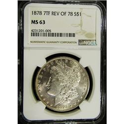1878 7TF REV OF 78 MORGAN NGC MS 63