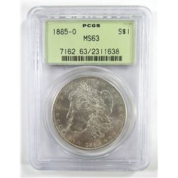 1885-O MORGAN SILVER DOLLAR PCGS MS63
