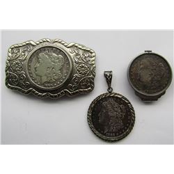 3 - MORGAN DOLLARS 1882-O, 1921, 1890 -