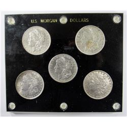 5-AU/BU MORGAN DOLLARS: 2- 1878-S, 1882-O,