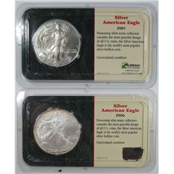 2001 & 2000 .999 SILVER ONE OUNCE EAGLE