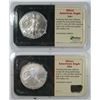 Image 1 : 2001 & 2000 .999 SILVER ONE OUNCE EAGLE