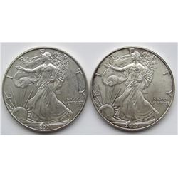 2001 & 2002 AMERICAN SILVER EAGLES