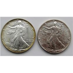 1986 & 1990 .999 SILVER ONE OUNCE EAGLE