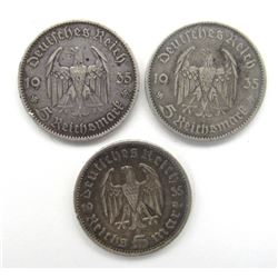 2 - 1935 GERMANY 5 MARK SILVER REICH;