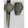 Image 5 : 2-Silver Dollars Morgan,Peace, Money Clip
