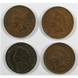 4- VF/XF INDIAN CENTS- 1889, 1903, 1904, 1908