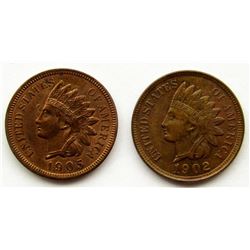 1902 & 1905 AU/ UNC INDIAN CENTS