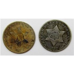 2-1852 THREE CENT SILVERS