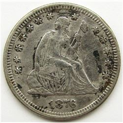 1876 SEATED QUARTER F/VF