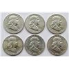 Image 1 : 6 FRANKLIN HALF DOLLARS AU/BU