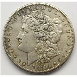 1884-S MORGAN SILVER DOLLAR XF