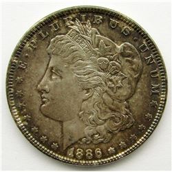 1886 MORGAN DOLLAR BU TONED