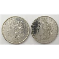 1884-O & 1889 MORGAN SILVER DOLLARS AU/BU