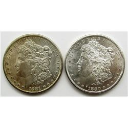 1880-S & 1881-S BU MORGAN DOLLARS