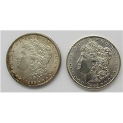 1885 & 1885-O BU MORGAN SILVER DOLLARS