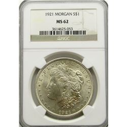 1921 MORGAN DOLLAR NGC MS62