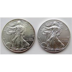 1999 & 2012 .999 SILVER ONE OUNCE EAGLE