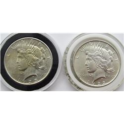 1925 & 1922 PEACE DOLLARS