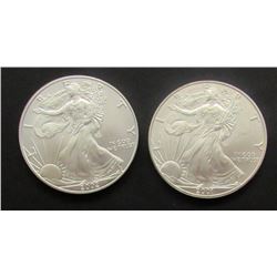 2001 & 2002 AMERICAN SILVER EAGLES