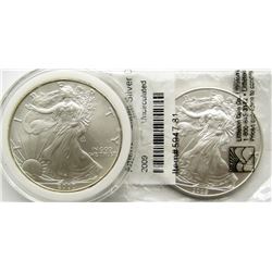 2000 & 2009 .999 SILVER ONE OUNCE EAGLE
