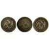 Image 2 : 3-SEATED QUARTERS: 1859, 1877, 1854 ARROWS VG'S