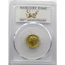 2016-W 10c MERCURY DIME 100TH ANNIVERSARY 1ST STRI