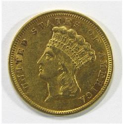 1854 $3 INDIAN PRINCESS GOLD COIN