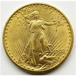 1908-P Twenty Dollar $20 Saint Gaudens Gold BU