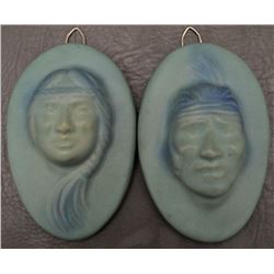 TWO VAN BRIGGLE WALL PLAQUES