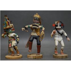 THREE HOPI INDIAN KACHINAS