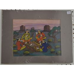 NAVAJO INDIAN PAINTING (TSINAJINNE)