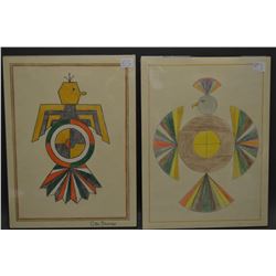 TWO NAVAJO INDIAN DRAWINGS