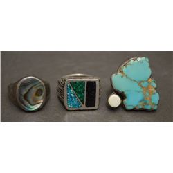 THREE NAVAJO INDIAN RINGS