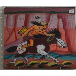 NAVAJO INDIAN PAINTING (TSINAJINNE)