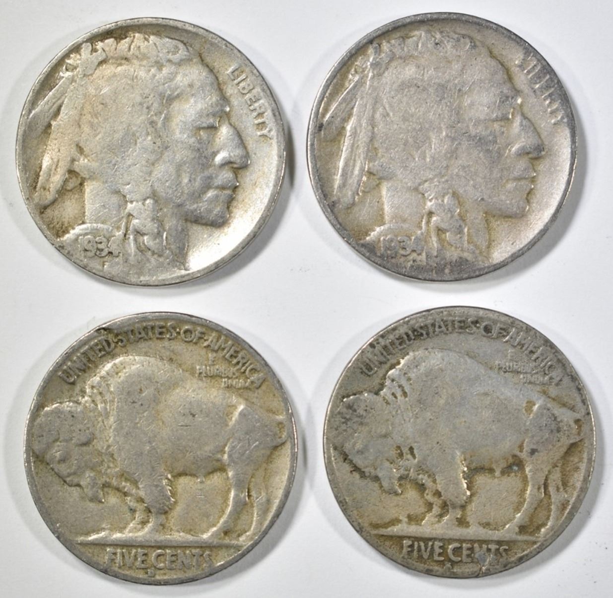 232MOSTLY FULL DATE BUFFALO NICKELS FROM 1930'S